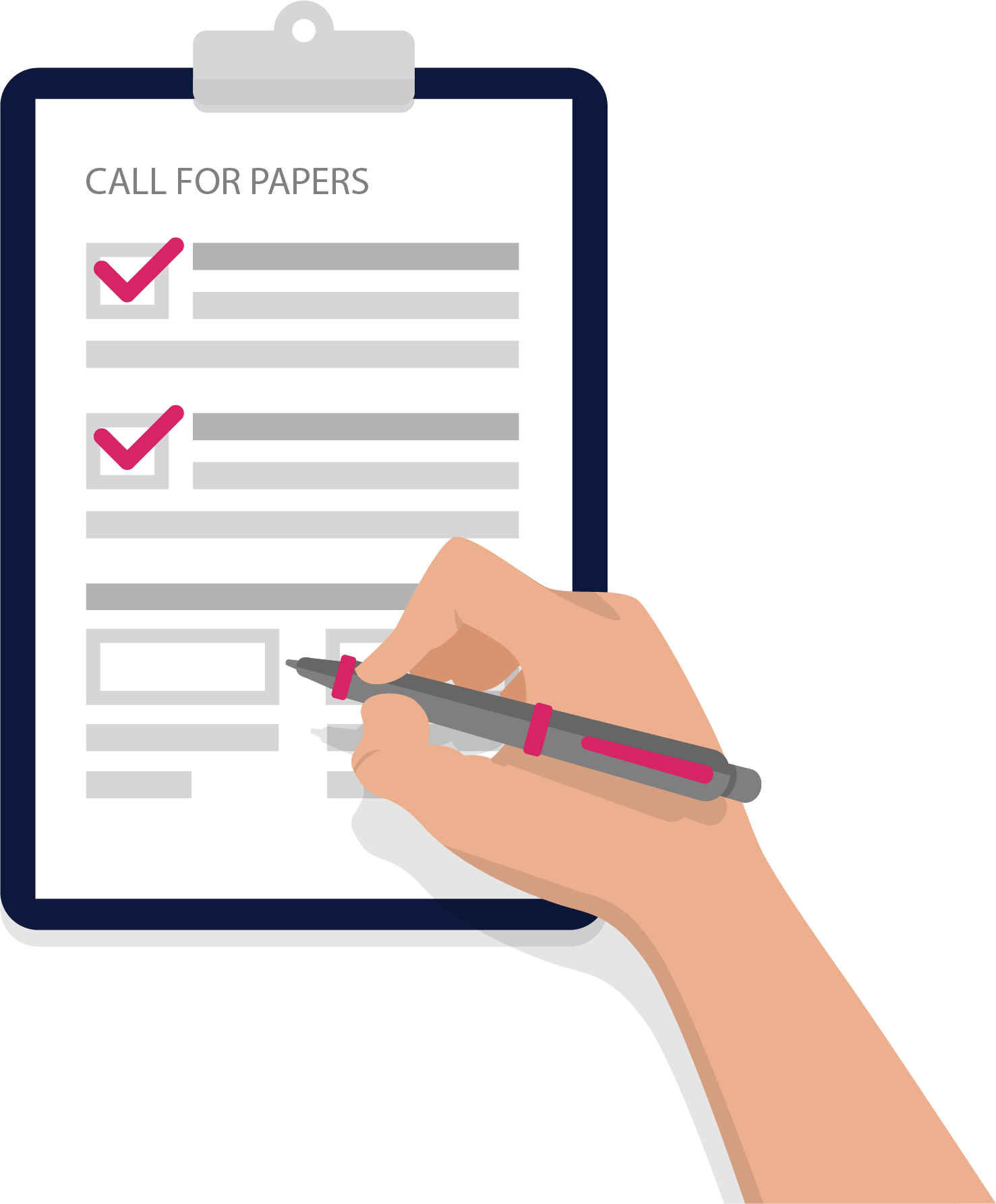 Call for Papers hand clipboard edited